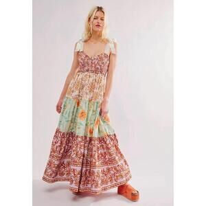 Free People Floral Bohemian Maxi Dress - Multicolor